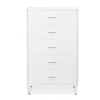 5-Drawer Solid Wood Vertical Chest, Modern Wooden Chest of Drawers with Spacious Storage Space for Bedroom, Lliving room
