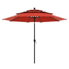 MAISON ARTS 10ft 3 Tier Auto-tilt Patio Umbrella Outdoor Double Vented Umbrella with LED Lights