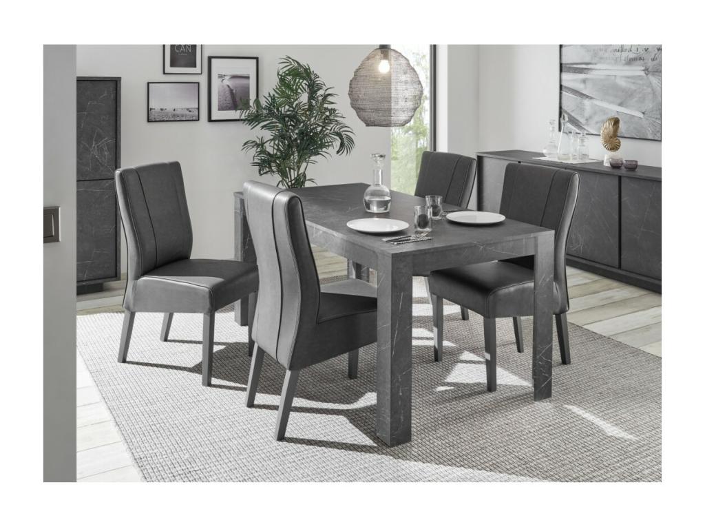 URBAN chair in grey faux leather, dimensions H99 x W46 x D63 cm, ideal for a modern and stylish dining room