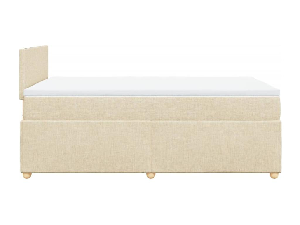 Meublori bed base with cream mattress, 120x200 cm, fabric