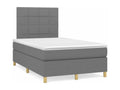 Meublori bed base with dark grey LED mattress, 120x190 cm, fabric
