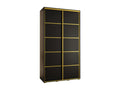 Laviecasa 4-Door Sliding Wardrobe 235.2/140/45 2 Doors Black/Black/Gold DJNY85030