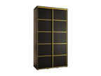 Laviecasa 4-Door Sliding Wardrobe 235.2/140/45 2 Doors Black/Black/Gold DJNY85030