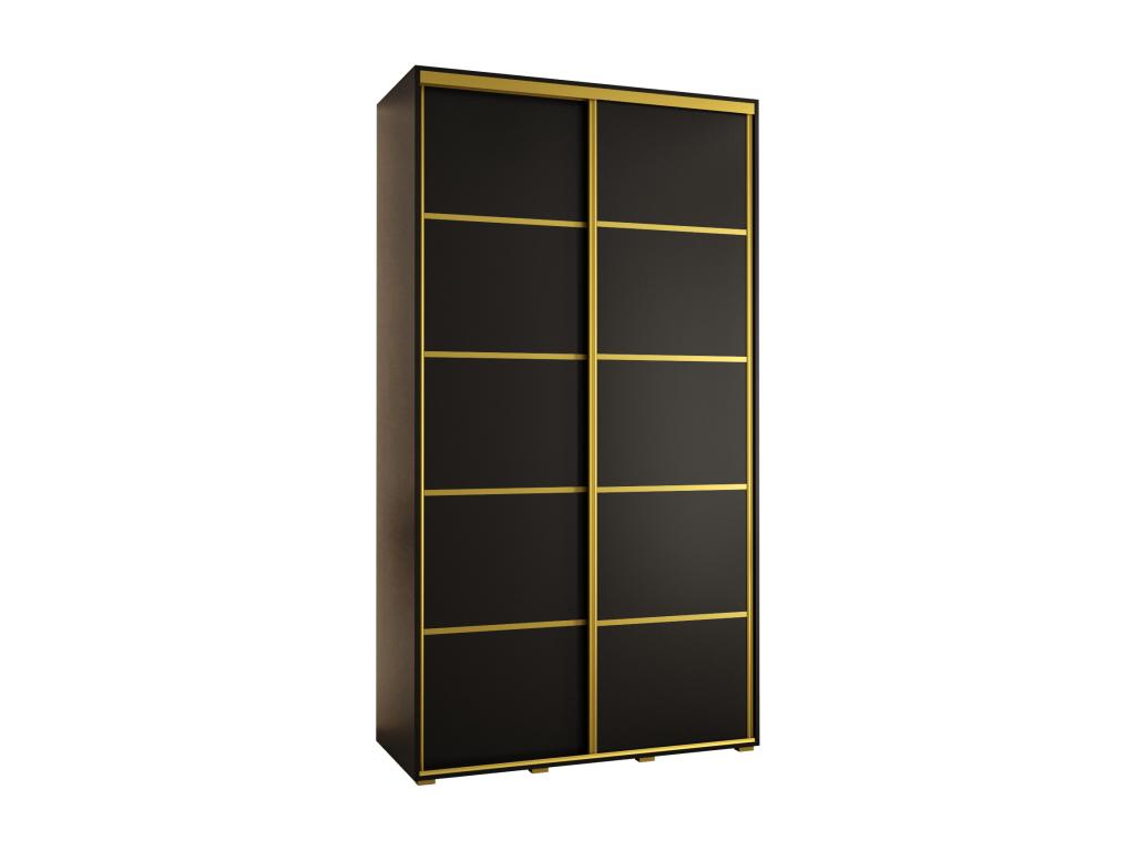 Laviecasa 4-Door Sliding Wardrobe 235.2/140/45 2 Doors Black/Black/Gold DJNY85030