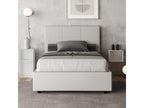 Single bed without slatted base, upholstered, 120x200 cm, white faux leather, Meublori