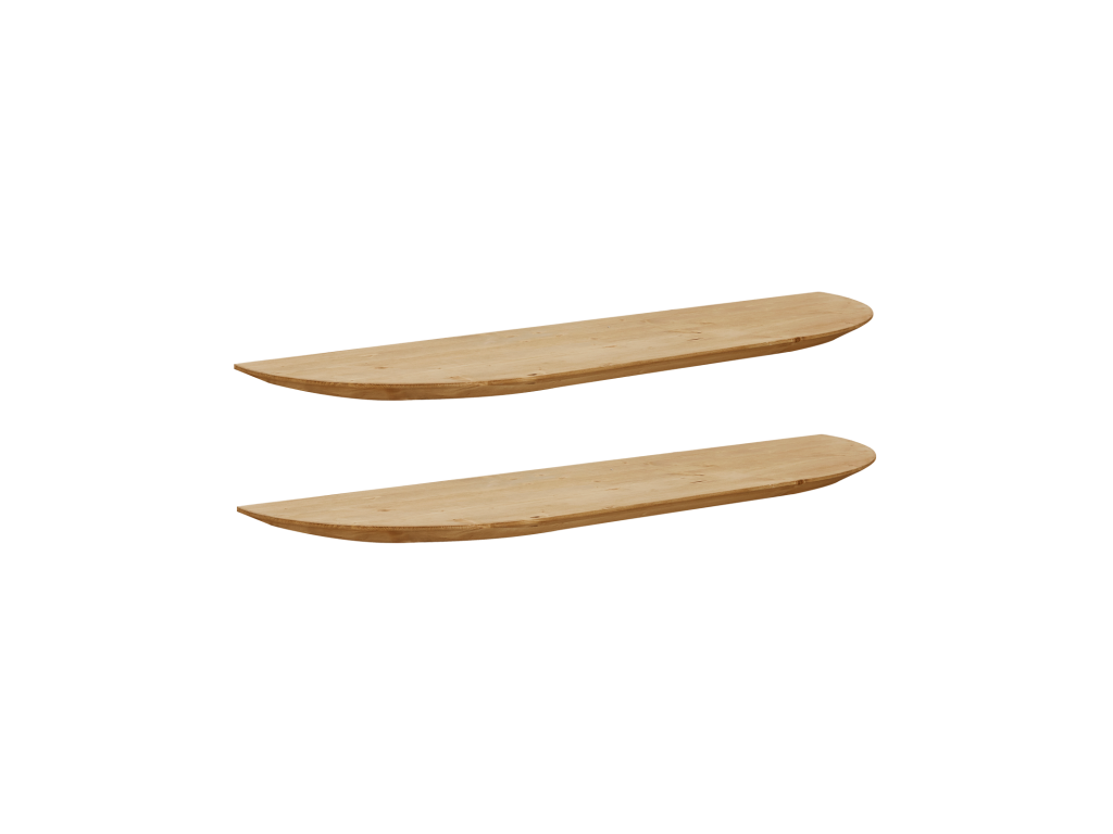 Set of 2 brown fir wood shelves 120x3.2cm - Meublori