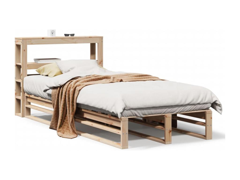 Bed frame without mattress 90x200 cm solid pine wood