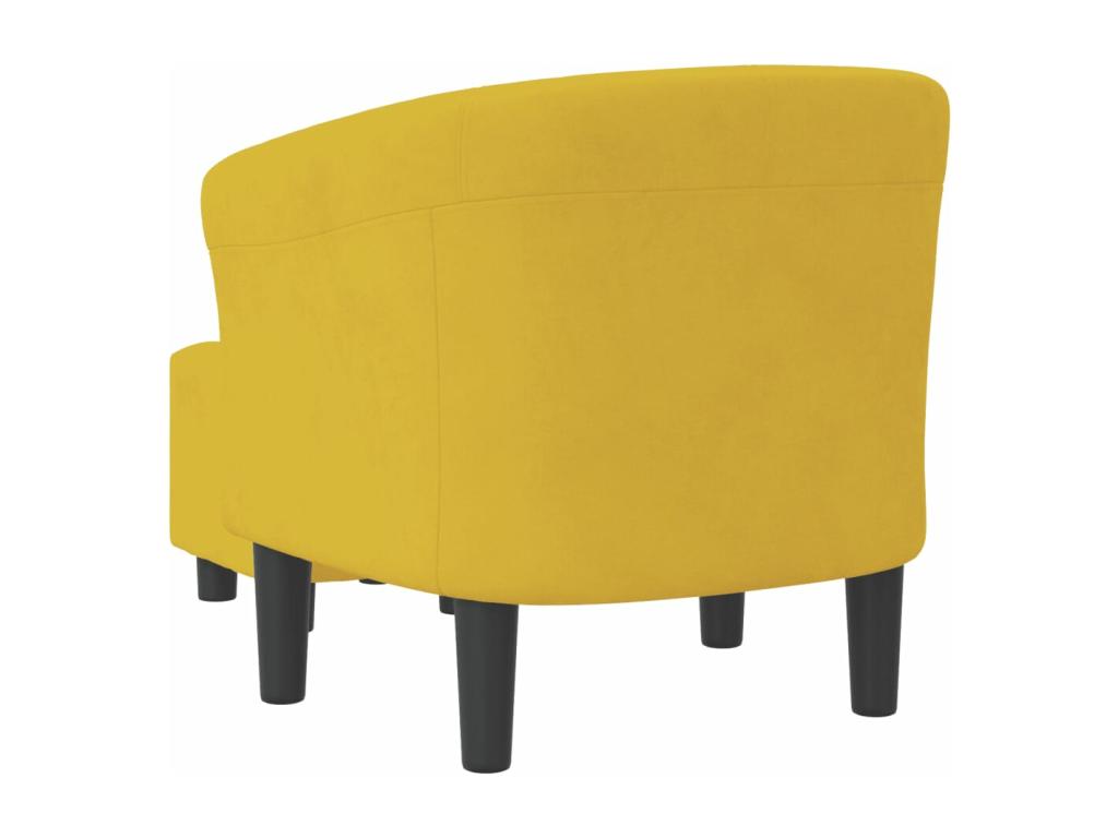 Convertible chair with footrest, yellow velvet HIUS47083