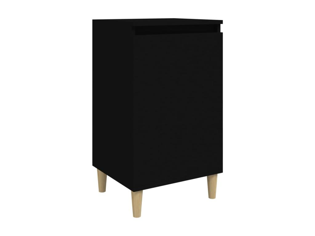 Black bedside table 40x35x70 engineered wood