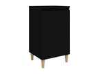 Black bedside table 40x35x70 engineered wood