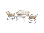 Laviecasa Sesame woven resin garden furniture set with rectangular coffee table - 4 seats - Laviecasa LZZA32931
