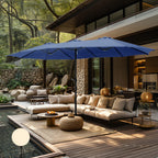 MAISON ARTS 15ft Double-Sided Patio Extra Large Twin Umbrella with Base Included