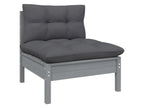 2-seater garden sofa with anthracite cushions, pine wood