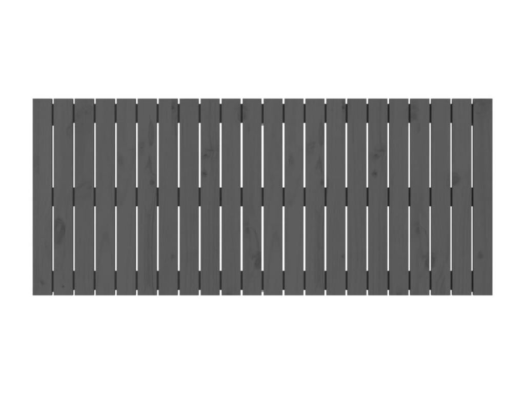 Grey wall-mounted headboard, 140x3x60 cm, solid pine wood