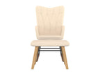 Rocking chair with footstool, cream fabric