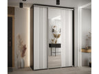 Meublori 7 Sliding Door Wardrobe 235.2/170/45 3 Doors Black/White/Silver