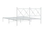 Metal bed frame with white headboard, 150x200 cm