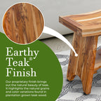 EcoDecors, Serenity, Teak Shower Bench, Teak Shower Stool, Teak Corner Shower Bench, 18 Inch, With Shelf