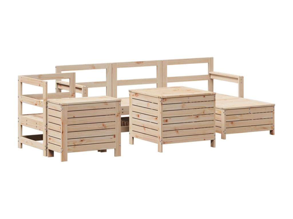7-piece garden furniture set made of solid pine wood