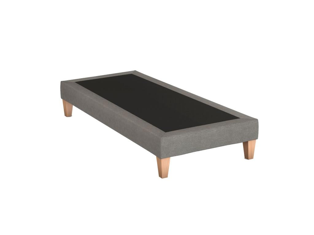 Grey upholstered decorative bed base - Meublori 100x190