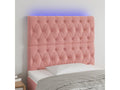 Pink LED Headboard 100x7x118/128 cm Velvet