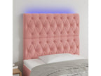 Pink LED Headboard 100x7x118/128 cm Velvet