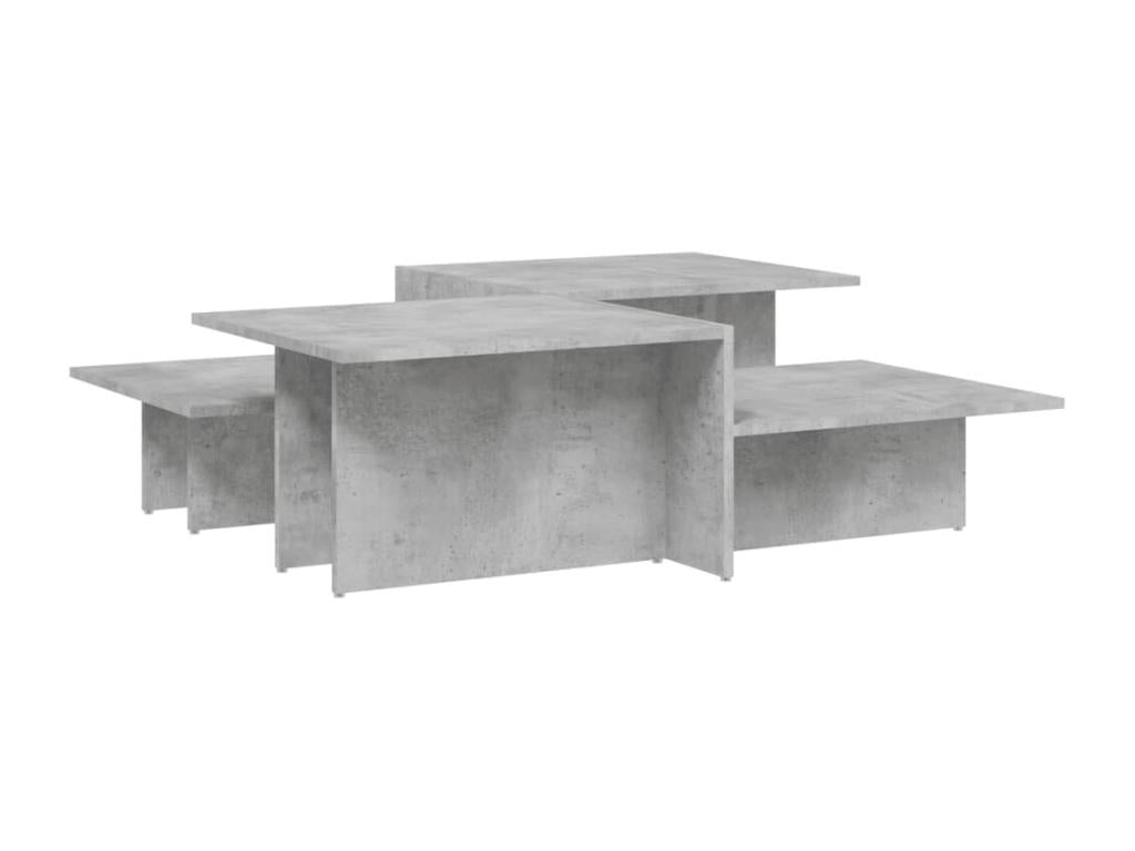 Coffee tables, 2 pcs, concrete grey, engineered wood