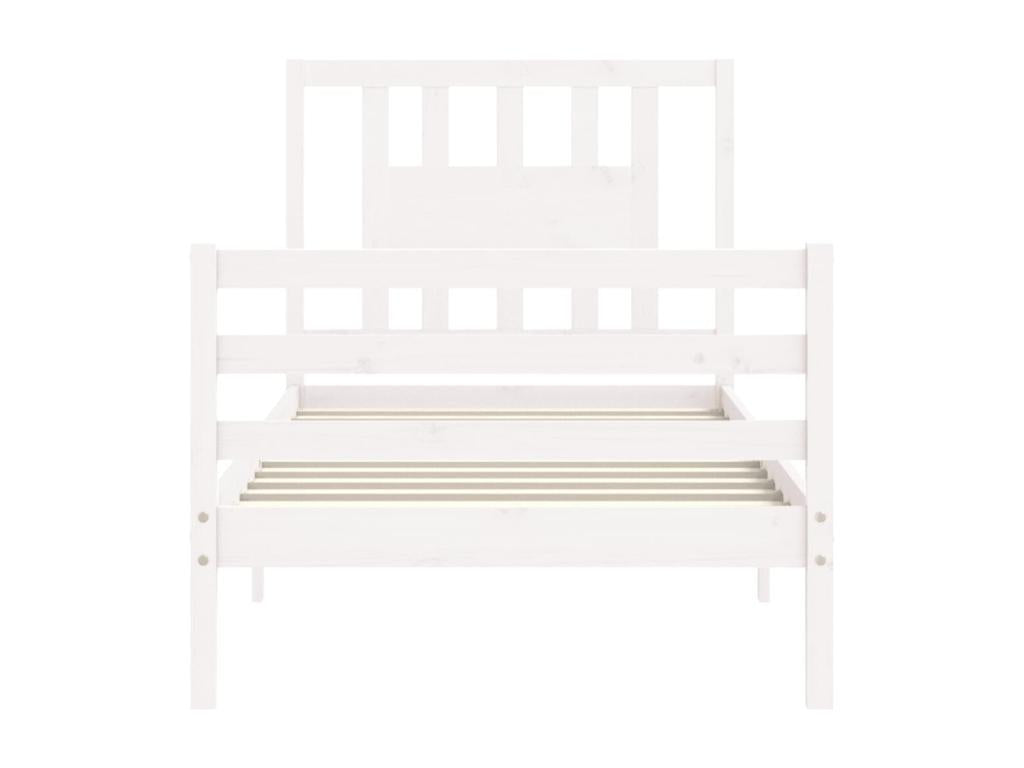 Bed frame without mattress, white, solid wood