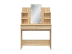 Dressing table with LED lighting, oak finish, 96x40x142