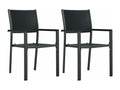 2-piece garden chairs, black plastic with a rattan look