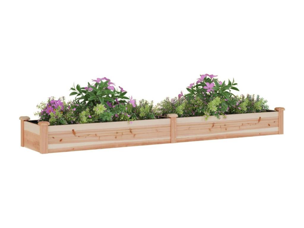 Raised garden bed with lining, 240x45x25 cm, solid fir wood, WVQO82576