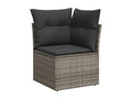 7-piece garden furniture set with cushions, grey woven resin KCJH55352