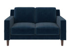 2-seater sofa in blue velvet