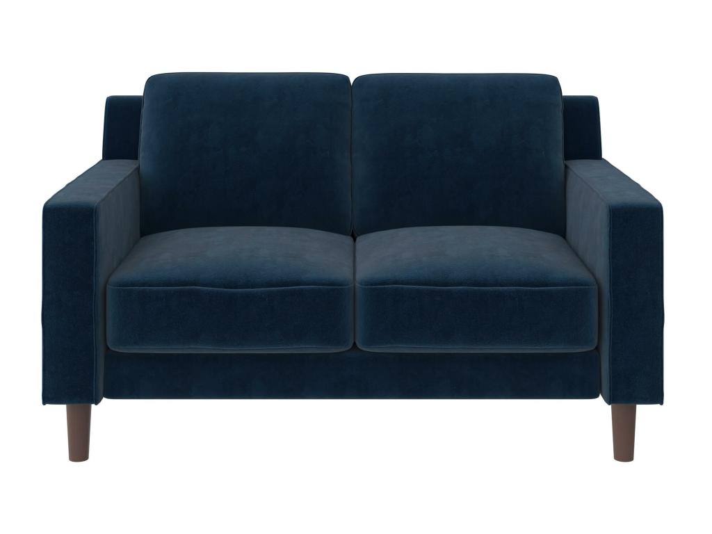 2-seater sofa in blue velvet