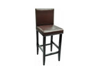 Set of 2 dark brown faux leather bar stools