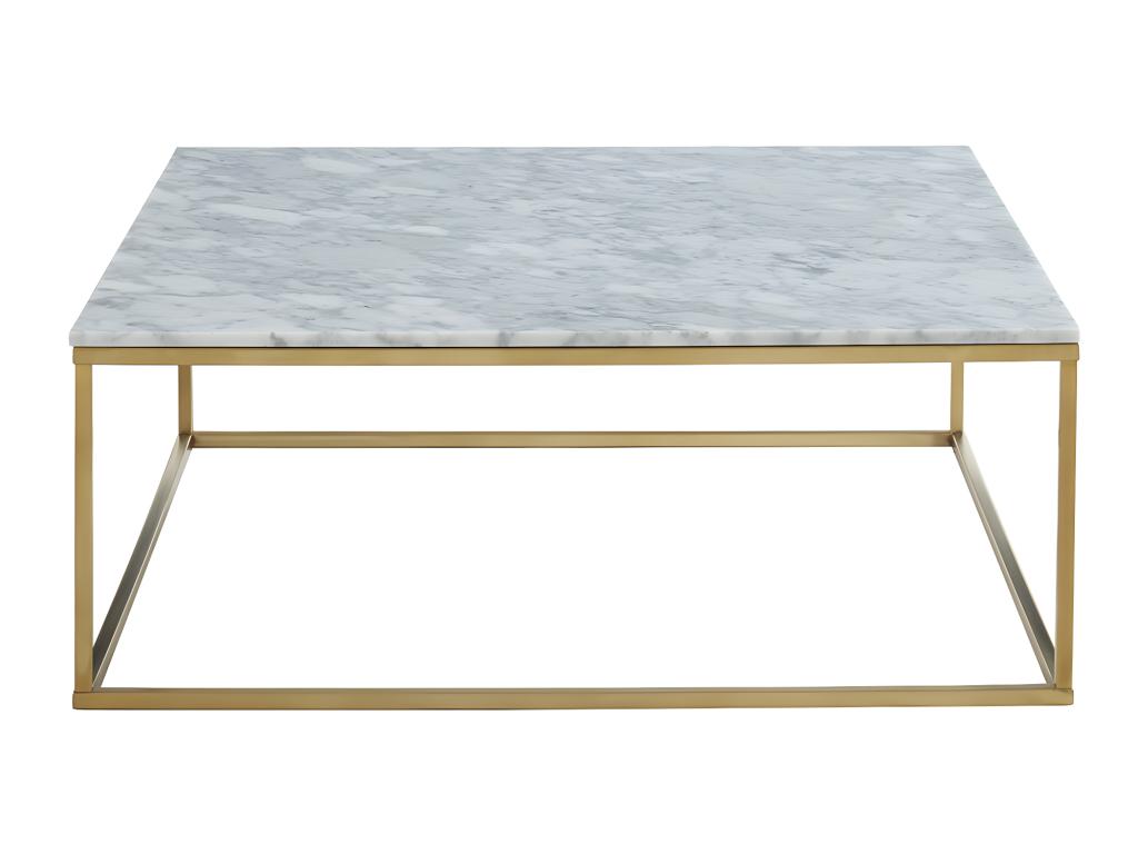 Meublori MORABITO designer coffee table - Marble and Metal - White and Gold