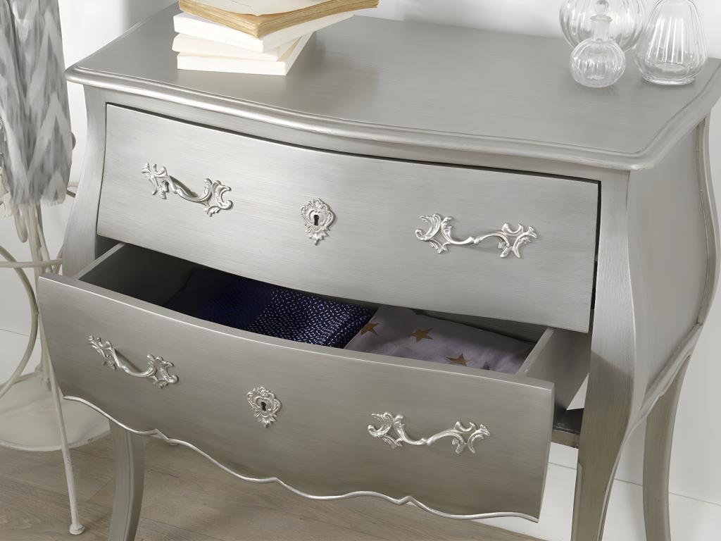 Silver chest of drawers with 2 drawers by Meublori