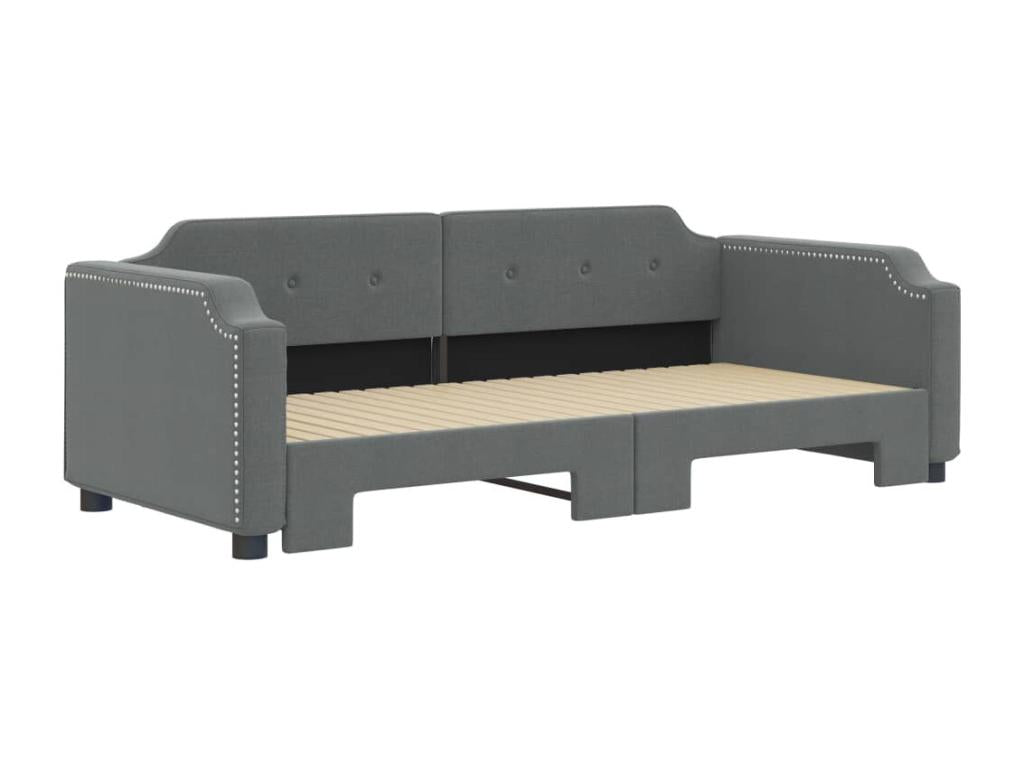 Daybed with pull-out bed, dark grey, 90x200 cm (mattress not included)
