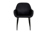 Meublori - Set of 6 Black Corduroy Armchairs