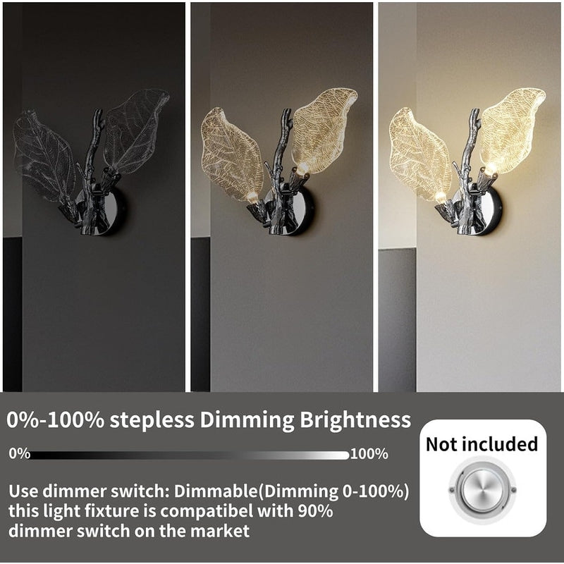 KAYLA 2-Light Bionic Leaf Wall Sconce