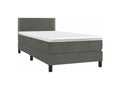 Meublori bed base and mattress, dark grey, 90x200 cm, velvet