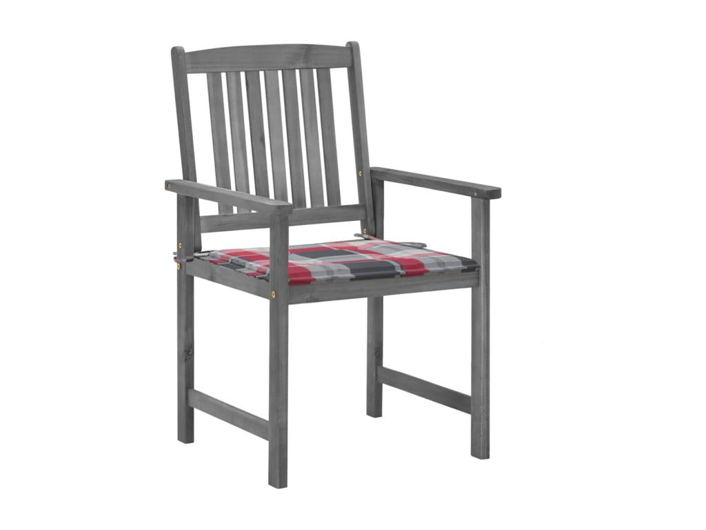 Garden chairs and cushions, set of 4, Grey, Solid Wood, Meublori