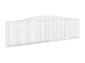 Arched gabion baskets, 10 pieces, 400x30x100/120 cm, galvanized iron