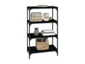 Black bookcase, 60x33x100 cm, engineered wood and steel