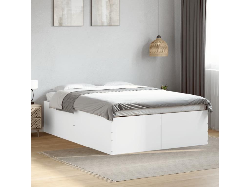 White bed frame 120x200 cm engineered wood GGTZ89904