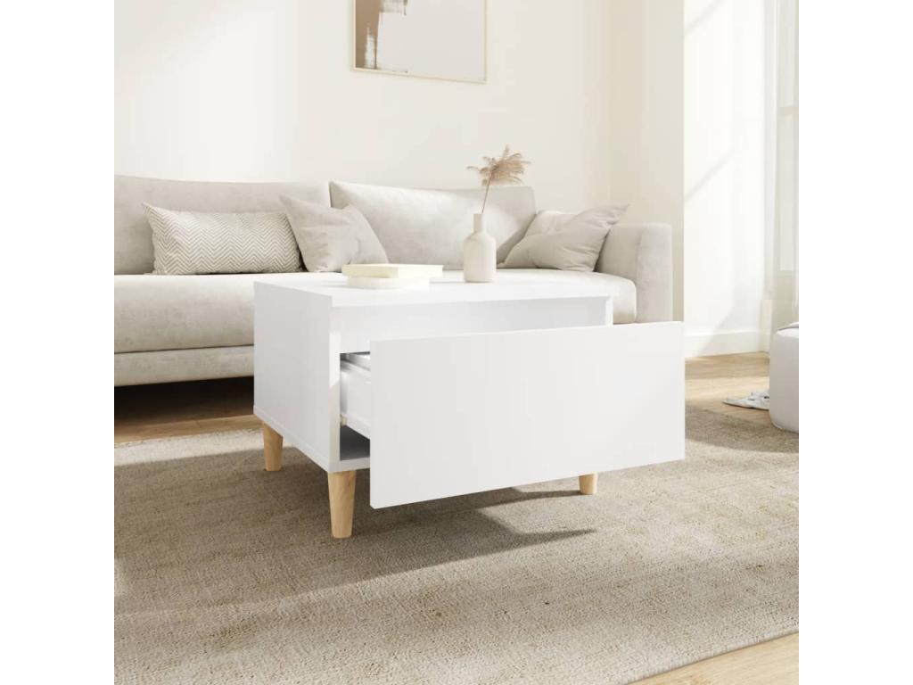 2-piece side tables, white, 50x46x35 cm, engineered wood