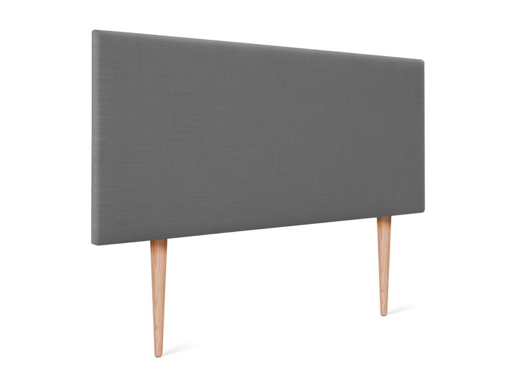 Meublori Smooth Natural Linen Headboard 105x105cm with Legs for 105cm Beds - Dark Grey