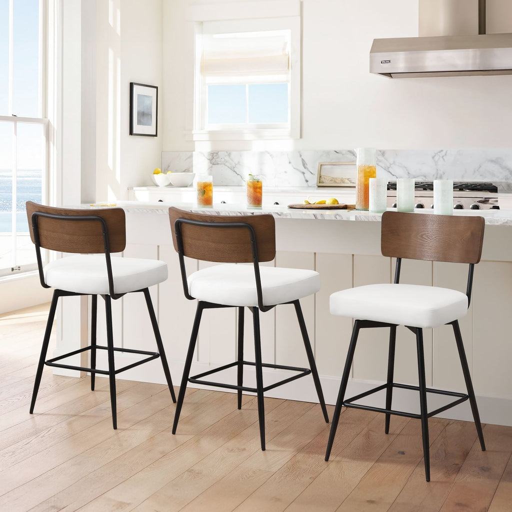Faux Leather Upholstered Swivel Counter/Bar Stools Set of 2/3/4