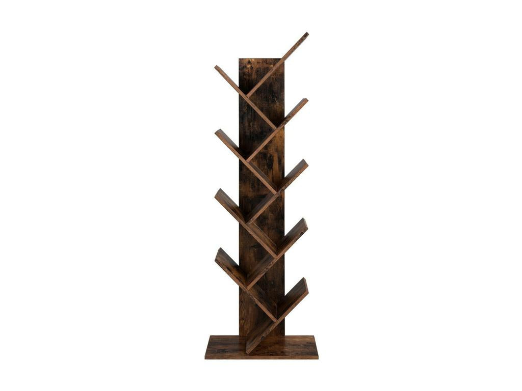 Rustic style tree bookcase from the Meublori collection - Dark wood color.