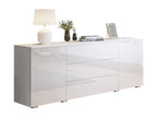 Meublori 129 High Gloss White Chest of Drawers - White With drawers and doors Number of drawers: 3